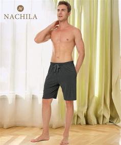 img 1 attached to 🌙 Men's NACHILA 31129037 2-Pack Bamboo Sleep Shorts Knit Lounge Wear Pajama Pants in Charcoal Gray, Size X-Large - Clothing for Men's Sleep & Lounge