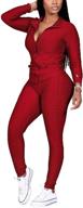 🏃 women's textured 2-piece jogging suit set: long sleeve full zip jacket with skinny pants, perfect tracksuit outfit logo