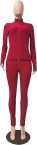 img 1 attached to 🏃 Women's Textured 2-Piece Jogging Suit Set: Long Sleeve Full Zip Jacket with Skinny Pants, Perfect Tracksuit Outfit