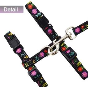 img 2 attached to 🌸 Floral Pattern Cat Harness and Leash Set - Escape Proof, Adjustable and Soft with Safety Strap for Outdoor Walking