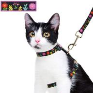 🌸 floral pattern cat harness and leash set - escape proof, adjustable and soft with safety strap for outdoor walking logo