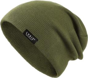 img 2 attached to 🧣 Warm and Stylish Men's Winter Knitted Beanie: Slouchy, Cuffed Rib Knit Watch Hat - Acrylic Plain Skull Cap for Women