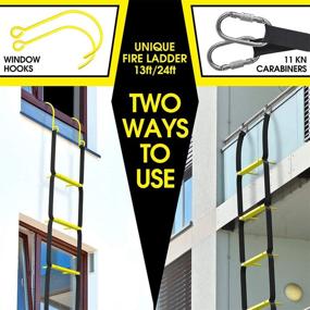 img 3 attached to 🧗 25ft Fire Escape Ladder for 3rd Floor Homes - Portable, Foldable & Compact - Rope Ladder Emergency Escape Suitable for Balcony & Windows