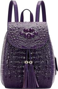 img 4 attached to 👜 PIJUSHI Crocodile Leather Backpack for Women: Fashion Handbags, Wallets, and Backpacks
