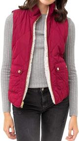 img 4 attached to ALLLA Reversible Quilted Sherpa Padding Women's Clothing in Coats, Jackets & Vests