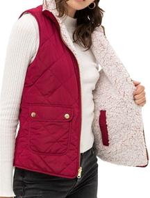 img 1 attached to ALLLA Reversible Quilted Sherpa Padding Women's Clothing in Coats, Jackets & Vests