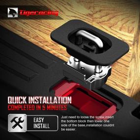 img 1 attached to 🔒 Retractable D-кольцевые стяжные якоря Tigeracing для верхней бока грузового кузова грузовика для серии F 150 5 футов 1998-2018 года (только задние отверстия) - весь металл, вместимость 3000 фунтов (набор из 2 штук)