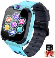 kids smart watch for boys girls - touch screen smartwatch with phone call sos music player alarm camera games for christmas birthday wearable technology logo