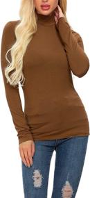 img 3 attached to Lightweight Women's Long Sleeve Turtleneck Shirt: Stylish Layering Pullover Tee for Effortless Fashion