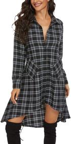 img 2 attached to 👗 Stylishly Unique: OLRAIN Womens Plaids Irregular Casual Women's Clothing and Dresses