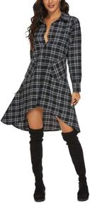 img 3 attached to 👗 Stylishly Unique: OLRAIN Womens Plaids Irregular Casual Women's Clothing and Dresses