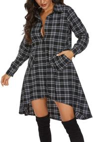 img 4 attached to 👗 Stylishly Unique: OLRAIN Womens Plaids Irregular Casual Women's Clothing and Dresses