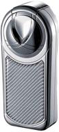 visol dobrev v 5-torch flame table lighter in chrome and white carbon fiber logo