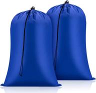 fredorm extra large laundry bags 2 pack: heavy duty xl organizers for travel & college dorm with drawstring closure - blue, 28 x 48 inches logo