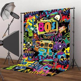 img 3 attached to 🎉 Mehofoto Hip Pop Фон в стиле 80-х: Эмоциональный фон с граффити фотографии для вечеринок в стиле 80-х - персонализированные портретные фоны для незабываемого празднования