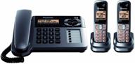 📞 panasonic kx-tg1062m dect 6.0 corded/cordless phone: answering machine, metallic gray, 2 handsets logo