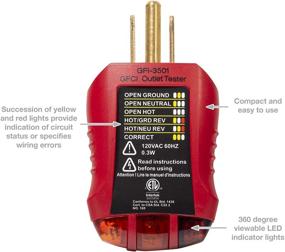 img 3 attached to 🔌 Gardner Bender GFI-3501 Ground Fault Receptacle Tester & Circuit Analyzer: Comprehensive 7-LED Visual Tests for GFCI, Standard & Extension Cords | 110-125V AC | Red