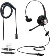 📞 emaiker rj9 telephone headset: one-ear call center headset for office landline phones with noise cancelling microphone and rj11 cord - compatible with avaya, polycom, nortel, altigen, toshiba, siemens ip phones logo