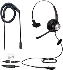 img 4 attached to 📞 Emaiker RJ9 Telephone Headset: One-Ear Call Center Headset for Office Landline Phones with Noise Cancelling Microphone and RJ11 Cord - Compatible with Avaya, PolyCom, Nortel, Altigen, Toshiba, Siemens IP Phones