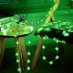 img 3 attached to 🍀 FPVERA LED String Lights: 14.7ft 45LEDs Lucky Four-Leaf Clover - Battery Operated with Remote Control - Green Fairy Lighting Shamrock for Indoor/Outdoor Décor