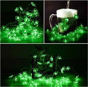 img 2 attached to 🍀 FPVERA LED String Lights: 14.7ft 45LEDs Lucky Four-Leaf Clover - Battery Operated with Remote Control - Green Fairy Lighting Shamrock for Indoor/Outdoor Décor