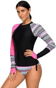 img 1 attached to Womens Sleeves Athletic Bathing Beachwear Women's Clothing for Swimsuits & Cover Ups