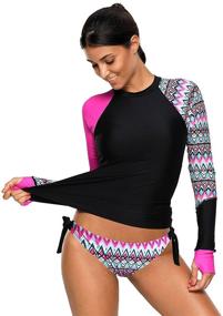 img 3 attached to Womens Sleeves Athletic Bathing Beachwear Women's Clothing for Swimsuits & Cover Ups