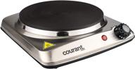 courant electric hotplate: efficient single buffet countertop burner, 1000w portable cooktop with stainless steel finish логотип