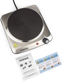 img 1 attached to Courant Electric Hotplate: Efficient Single Buffet Countertop Burner, 1000W Portable Cooktop with Stainless Steel Finish