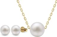 💎 genuine swarovski crystal pearls: aura crystal pearl pendant necklace and stud earring jewelry set logo
