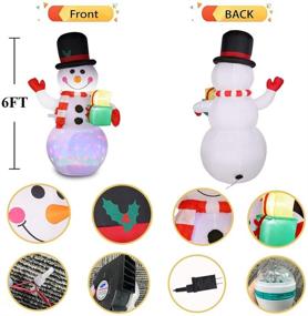 img 1 attached to 🏻 Elevate Your Christmas Spirit with EWUY 6 FT Blow Up Snowman Inflatable - Outdoor Xmas Yard Decorations with Rotating LED Lights