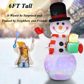 img 2 attached to 🏻 Elevate Your Christmas Spirit with EWUY 6 FT Blow Up Snowman Inflatable - Outdoor Xmas Yard Decorations with Rotating LED Lights