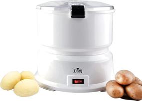 img 1 attached to 🥔 Effortless Potato Peeling with J-JATI Electric Automatic Peeler - Rotary Blade, Safety Lock, No Mess, 1KG Capacity, White Potato Shaker with Water