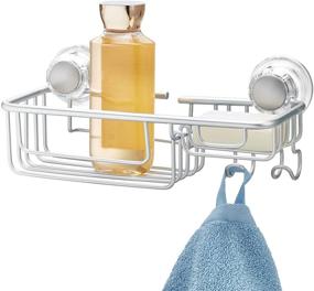 img 4 attached to 🛁 InterDesign Metro Rustproof Aluminum Turn-N-Lock Suction Shower Combo Basket - Silver - Ideal for Shampoo, Conditioner, Soap