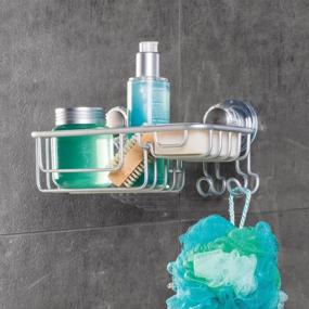 img 3 attached to 🛁 InterDesign Metro Rustproof Aluminum Turn-N-Lock Suction Shower Combo Basket - Silver - Ideal for Shampoo, Conditioner, Soap