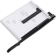 📐 a4 paper cutter trimmer photo guillotine with dual paper guide bars - enhanced security for precision cutting of paper, photos, and labels in white logo