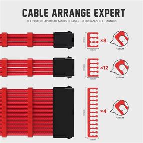 img 3 attached to Набор "Asiahorse Red PC Cable-Combs" для кабелей питания и расширительных кабелей - включает 4 шт. кабеля питания материнской платы 24-Pin (12+12), 12 шт. кабелей для графической карты 8-Pin (4+4) и 8 шт. кабелей для графической карты 6-Pin (3+3).