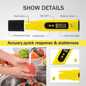 img 1 attached to 🌡️ Accurate Digital PH Tester for Hydroponics: High Precision Pen PH Meter with 3 Standard Buffer Powders for Water, Aquariums, Soil, Drinking, and Pools