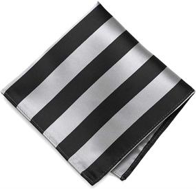 img 1 attached to TieMart Green Striped Pocket Square Men's Accessories