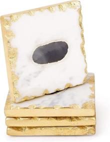 img 2 attached to 🏺 Enhance Your Home Decor with Bezrat Marble Coasters for Drinks and Furniture