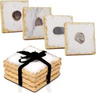 🏺 enhance your home decor with bezrat marble coasters for drinks and furniture logo