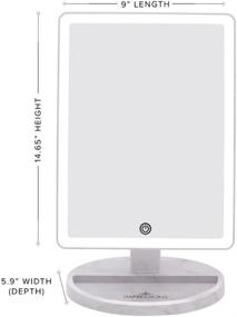img 2 attached to 💄 Impressions Touch Ultra Makeup Mirror - Dimmable LED Lights, Vanity Standing Dressing Mirror with Touch Sensor & Double Power System (White Marble)