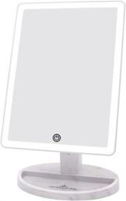 img 3 attached to 💄 Impressions Touch Ultra Makeup Mirror - Dimmable LED Lights, Vanity Standing Dressing Mirror with Touch Sensor & Double Power System (White Marble)