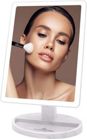 img 4 attached to 💄 Impressions Touch Ultra Makeup Mirror - Dimmable LED Lights, Vanity Standing Dressing Mirror with Touch Sensor & Double Power System (White Marble)