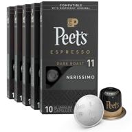 ☕ peet's coffee nerissimo espresso capsules - intensity 11 | 50 count single cup coffee pods | nespresso original brewers compatible logo