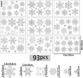 img 3 attached to ❄️ Снежинки на стене со сверкающим эффектом: 93 шт. статических рождественских блестящих наклеек для праздничного декора дома, офиса и магазина - Серебро.
