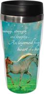 🐎 courage, strength, and loyalty horse stainless steel travel mug - tree-free greetings 16-ounce coffee tumbler for horse lovers and equine enthusiasts логотип