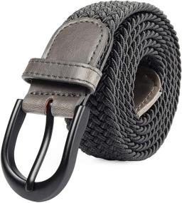 img 4 attached to Braided Stretch Elastic Buckle Leather