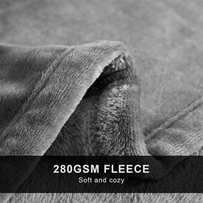 img 1 attached to 🛏️ Hansleep Flannel Fleece Throw Blanket: Ultra-Soft Grey Plush Bed Blanket for All Seasons - 50x65 Throw Size