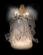 🎄 white and silver angel christmas tree topper - vickerman ice palace with clear lights, 12 inches logo